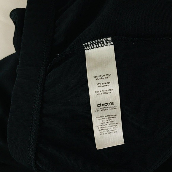 Chico's 3 Womens 16 Short Pants Black Slinky Pull On Pleated Front Straight AC13 - Picture 3 of 5